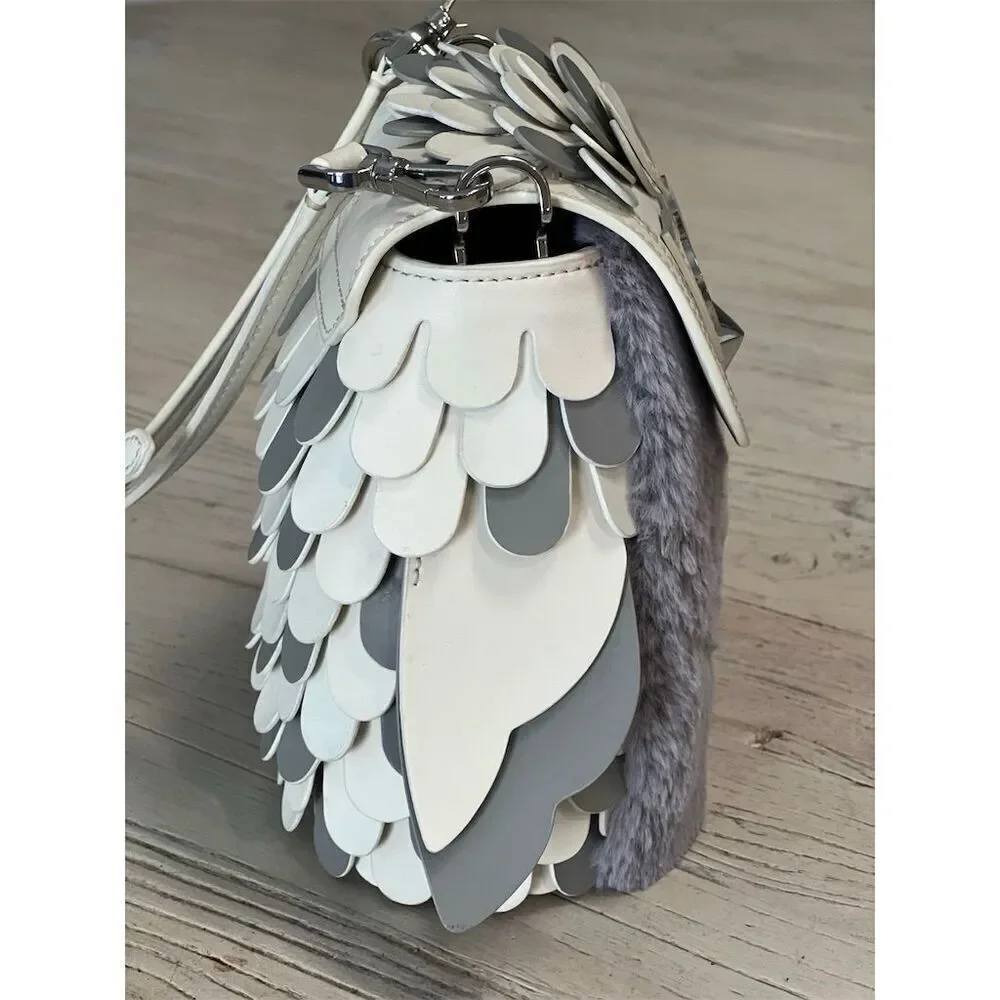 Kate Spade Hoot 3D Owl Crossbody Bag Grey Cream Accents Women's - Picture 4 of 17